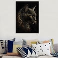 thumbnail image 5 of Póster de lienzo con pintura de águila negra y dorada, gato, elefante, oso pardo bajo las estrellas, decoración del hogar, imagen interior impresa, 5 of 5