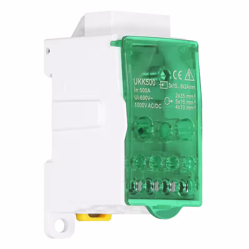 thumbnail image 4 of UKK500 C45 Terminal Block Junction Box 690V 500A Single Pole Rail Power Junction Box Green, 4 of 8