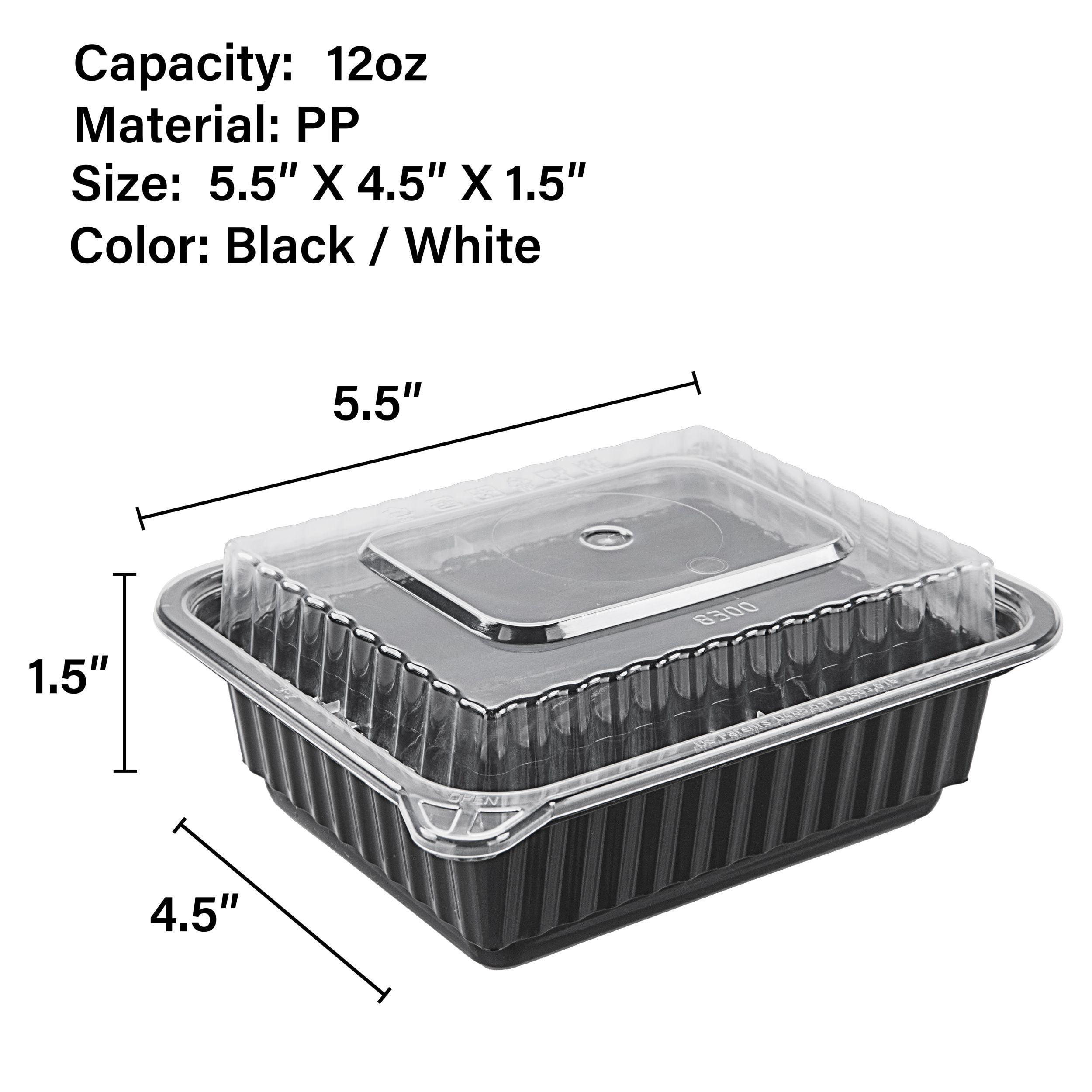 CTC-008] 1 Compartment Rectangular Meal Prep Container with Lids