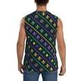 thumbnail image 4 of Bingfone Mardi Gras Strings of Beads Pattern Men's Tank Tops Workout Sleeveless Tee Shirts Running Beach Tanks for Men-Small, 4 of 8