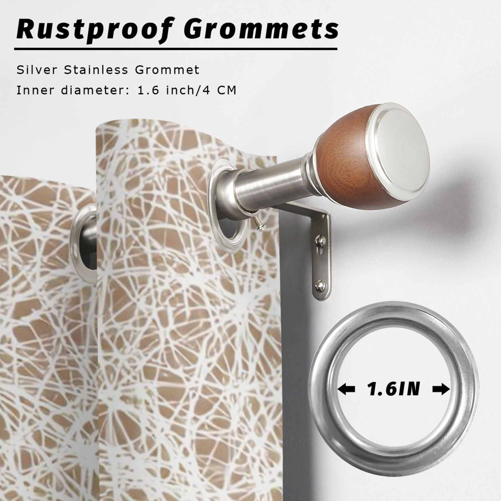 Abstract Fiber Line Outdoor Curtains for Patio, Spring Vibrant Brown White Art Cobweb Sunshade Privacy Drapes Grommet Waterproof Outside Curtains for Porch/Cabana/Balcony 54"x 108", 1 Panel