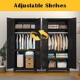 thumbnail image 6 of Polup 71" H Modern Steel Sturdy Armoire Cabinet with Shelves and Hanging Rod, Bedroom Wardrobe Closet with Doors, 6 of 7