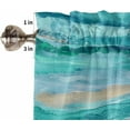 thumbnail image 5 of Coastal Beach Valances for Windows - Teal Blue Kitchen Curtains Valances - Abstract Blue Wave Window Valances Bathroom Window Treatment Modern Ombre Valances Curtains for Living Room Bedroom 54"x18", 5 of 6