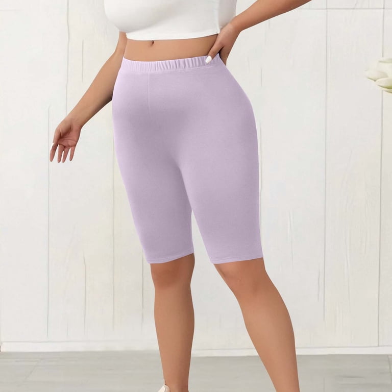 Plebaso Plus Size Womens Knee Length Leggings Summer Lounge Yoga Workout  Shorts Under Dress 2/3 Pack - Walmart.com