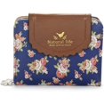 thumbnail image 1 of Women'S Multifunctional Two-Sided Wallet With Floral Patterns, Dark Blue, 1 of 2