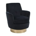 thumbnail image 4 of Hassch Black Velvet Upholstered Swivel Chair with Gold Iron Base, Comfortable Barrel Lounge Chair for Living Room and Bedroom, 29.3"L x 28.3"W x 32.7"H, 4 of 8