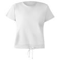 thumbnail image 5 of SHITINN Women's Casual Loose Fit Round Neck Short Sleeve T Shirt with Drawstring Hem for Everyday Short Sleeve Tops for Women Womens Tees Loose Fit Women's Tops, 5 of 6