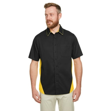 Harriton Chemise à Manches Courtes Colorblock pour Hommes M586T