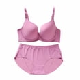 thumbnail image 3 of SROBPTY Womens Plus Size Bras Solid Solid Thin Underwire Push Up Set with Panty Cup D Brassiere for Daily Wear, 3 of 5