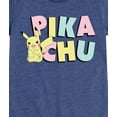 thumbnail image 3 of Pokémon - Pikachu Pastel Name - Girls Fitted Short Sleeve T-Shirt, 3 of 6