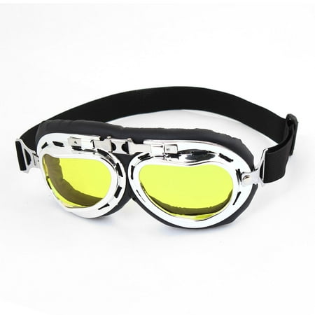 - Yellow Lens Full Frame Motorcycle Protective Goggles Glasses Black for Woman Man