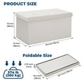 thumbnail image 6 of LUSIMO Ottoman with Storage 30" Velvet Storage Bench Folding End of Bed Bench Hold up to 574lb Footstool for Bedroom Living Room, Beige, 6 of 11