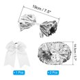 thumbnail image 2 of Uxcell Cheerleading Pom Poms, with Baton Handle and 2Pcs White Large Cheerleader Hair Bow, Silver Tone 2 Pack, 2 of 7