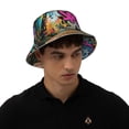 thumbnail image 4 of Fotbe Graffiti Lamp Urban Scene Sombrero Tipo Pescador con Estampado – Sombrero de Sol de Algodón de Moda para Playa, Golf, Pesca, 4 of 6
