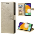 thumbnail image 6 of Wallet Case Compatible with Samsung Galaxy S24 Plus PU Leather, Mandala Flower Floral Embossed Stand Feature with Wrist Strap and 3-Slots ID & Credit Cards Pocket Magnetic Clasps - Gold, 6 of 7