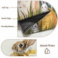 thumbnail image 6 of 3'x5' Rug for Living Room Bedroom, Easter Bunny Eggs Washable Area Rugs Non-Slip Carpet Mats, Spring Tulip Daisy Flowers Leaves Pastoral Indoor Low Pile Area Rug Runner for Kitchen, Mudroom, 6 of 8