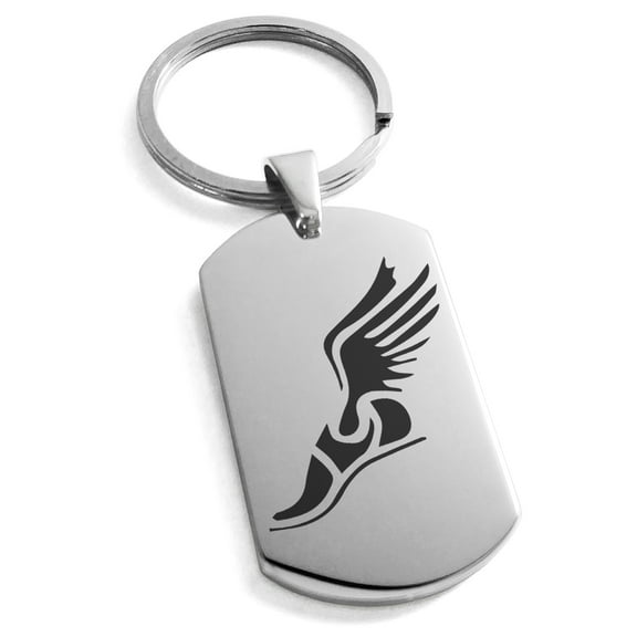 Tioneer Stainless Steel Engraved Dog Tag Celtic Keychain Keyring