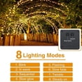 thumbnail image 2 of Cadena de luces LED solares de 100 luces de alambre de cobre, luces decorativas para festivales, luces para jardín, luces para exteriores, luces para patio, 8 funciones, 2 of 5