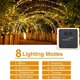 thumbnail image 3 of Cadena de luces LED solares de 100 LED, luces de alambre de cobre, luces decorativas para festivales, luces de jardín para exteriores, luces de cadena para patio, 8 funciones, 3 of 6