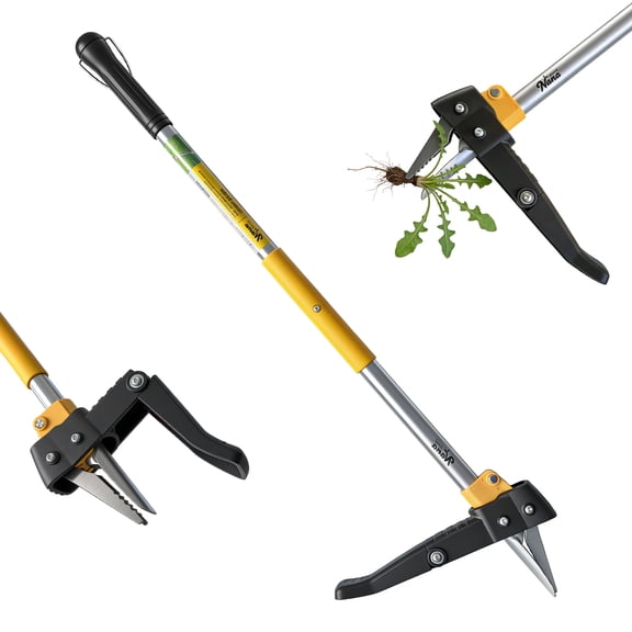 Stand Up Weed Puller Tool 3-Claw, Gardening Weeder, Hand Weeding Tool with 39" Long Ergonomic Handle Weeding Tool