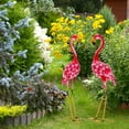 thumbnail image 3 of Costway 2-Piece Metal Flamingo Garden Statue Sculpture Set Yard Lawn Decoration Pink, 3 of 10