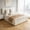 White, variant on Merronix Full Lift Up Storage Bed Frame with LED Lights & Charging Station, Upholstered Platform Bed with Adjustable Headboard for Bedroom, White