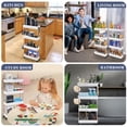 thumbnail image 2 of 4-Tier Slim Storage Cart,Bathroom Storage Organizer,Slim Rolling Cart,Slide Out Storage Cart with Wheel,Mobile Shelving Unit for Bathroom Kitchen Bedroom Laundry Narrow Places (White), 2 of 6
