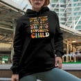 thumbnail image 2 of Funny My Daughter-In-Law Is My Favorite Child, Family Quote, Groovy Retro Wavy Text Merch Gift, Black Hooded Sweatshirt or Hoodie, Small, 2 of 5