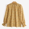 thumbnail image 4 of ZANZEA Women Floral Printed Elastic Neckline Stand Collar Tunic Blouse, 4 of 10