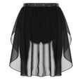thumbnail image 2 of inlzdz Womens Modern Dance Skirt High Waist Sparkly Rhinestone Irregular Hem Dancewear for Competition Black S, 2 of 5