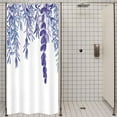 thumbnail image 2 of Purple Leaves Small Walkin Shower Curtain 36Wx72H Inch Single Stall Eucalyptus Watercolor Narrow Botanical Plants Fabric Waterproof Home Bathtub Decor 7 Pack Plastic Hooks CO-DC1V, 2 of 4