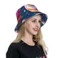 thumbnail image 5 of Kll Starry Sky Colorful Donut Bucket Hat for Women Men Packable Travel Beach Sun Hat Outdoor Rave Accessories Reflective Fisherman Cap, 5 of 6