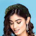 thumbnail image 4 of GAXIRE Diadema trenzada, diadema trenzada gruesa, aro para el cabello acolchado vintage, accesorio elegante para el cabello, 4 of 7