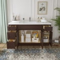 thumbnail image 3 of 54 in. W x 21 in. D x 32.5 in. H Bath Vanity Cabinet without Top in Brown, 3 of 5