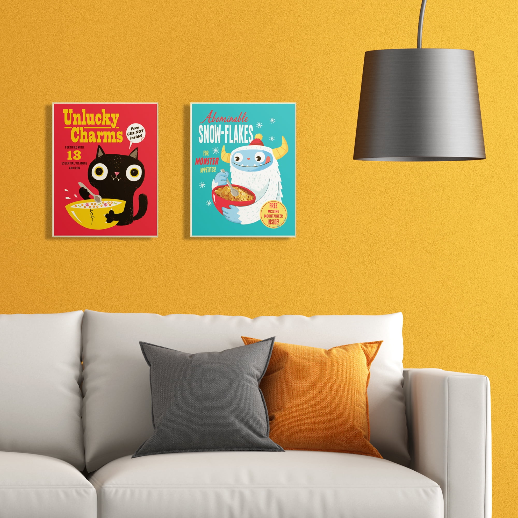 The Stupell Home Decor Collection Unlucky Charms Black Cat Poster Style Cereal Box Art Oversized Wall Plaque Art, 12.5 x 0.5 x 18.5