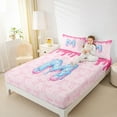 thumbnail image 4 of Feelyou Donut Initial M Teens Twin Sheet Sets, Princess Pink Bowknot Bedding, 3pcs, 4 of 7