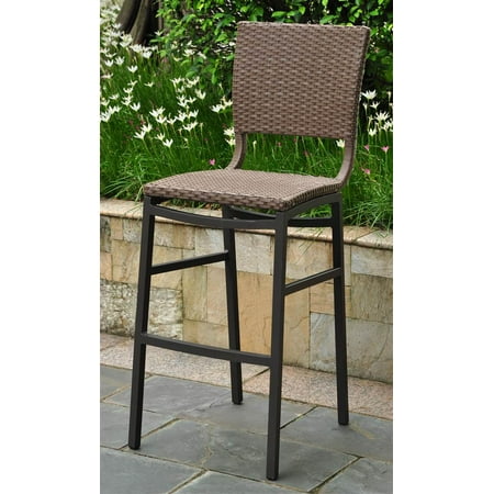 Wicker Resin/Aluminum Patio Bar Stool - Set of 2