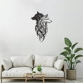 Metal Wolf Wall Art – Dual Black & White Wolf Heads Metal Decor ...