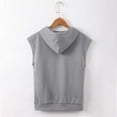 thumbnail image 4 of Gelikeya Kids Tank Tops Boys with Hoods Solid Color Vest Sleeveless Athletic T Shirts Relaxed Breathable Cotton Summer Pullovers Grey 10-11 Years, 4 of 5