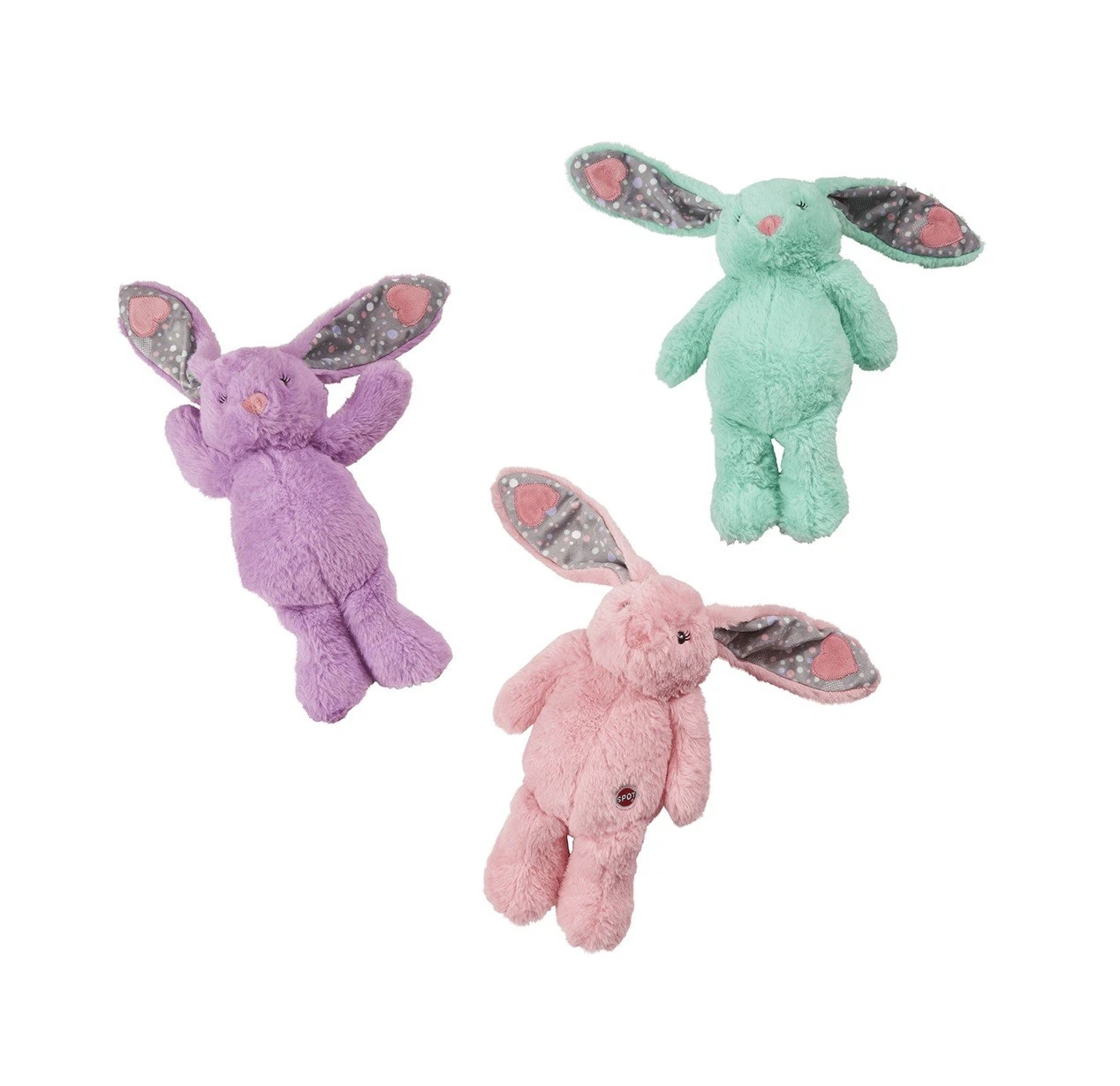 Plush Dog Toy Soothing Calming Lavender Infused 12 Inch Bunny With Heartbeat (Full Set_All 3 Colors)