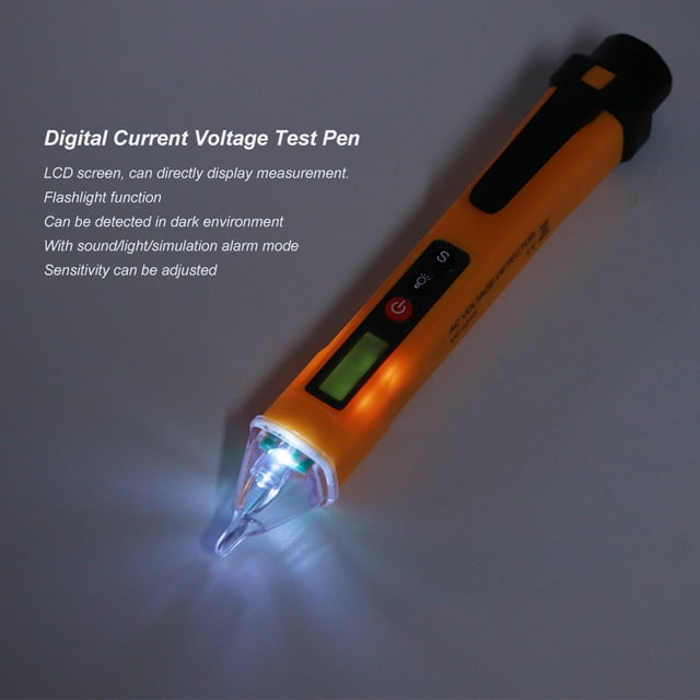 Detector de Voltaje Digital Sin ContactO Pluma de PrueBa Detector de Voltaje Real que admite apaguado automático en 3 minutos