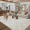 thumbnail image 2 of PureCozy 8'x10' Area Rugs for Entryway Entrance Kitchen Bedroom Office Rugs Boho Moroccan Soft Shag Non Slip Checkered Large Washable Rugs, Yellow, 2 of 5