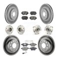 thumbnail image 1 of Transit Auto Front Rear Hub Bearings Assembly Coated Disc Brake Rotors and Semi-Metallic Pads Kit (10Pc) for Car Volkswagen Passat - Left Right Side (Driver Passenger) KBB-112061, 1 of 11