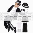 thumbnail image 3 of Paguaki Toddler Boys Outfits Rock Super Sequin Gloves Black Hat Sunglass 80s 90s Themed Outfits Sets, 3 of 6