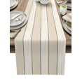 thumbnail image 1 of Tapete de mesa Vandarllin, blanco marfil, beige, 33 x 305 cm, algodón y lino, 1 of 9