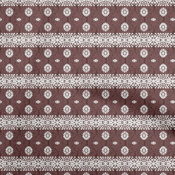 oneOone Cotton Poplin Maroon Fabric Aian Batik Sewing Fabric By The Yard Printed Diy Clothing Sewing Supplies 42 Inch Wide