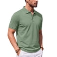 thumbnail image 3 of LNZGNM Men's Polo Shirt Golf Quick Dry Performance Short Sleeve Moisture Wicking Athletic Polo Collared Tennis T-Shirt,Mint Green (XL), 3 of 5