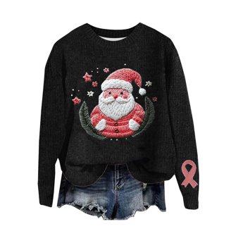 V28 Women's Christmas Reindeer & Snowflakes Sweater – Festive Holiday Pullover (Large)