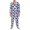 thumbnail image 3 of Fotbe Boho elephant Pattern Long Sleeve Pajama Set for Men,Sleepwear Set,2-piece Loungewear Set,Soft PJs Comfy Nightwear with Pockets-Large, 3 of 7