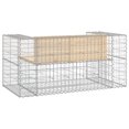 thumbnail image 3 of vidaXL Garden Bench Gabion Design 143x71x65.5 cm Solid Wood Pine, 3 of 5